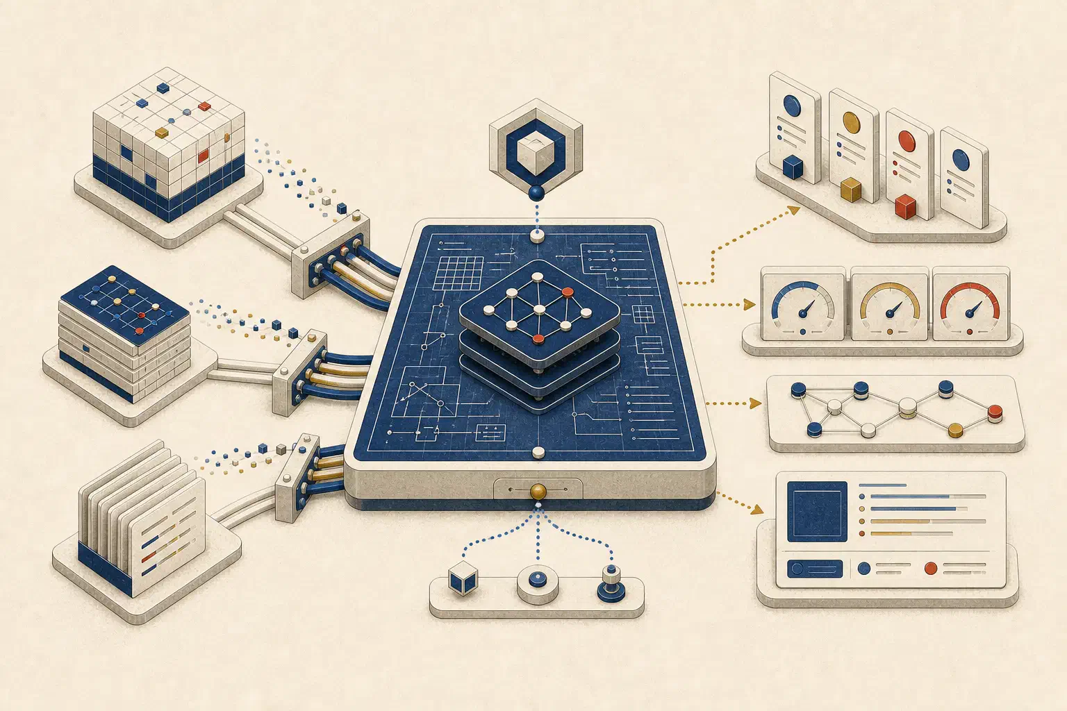 A governed blueprint translating raw business data into entities, metrics, and evidence for an AI agent.
